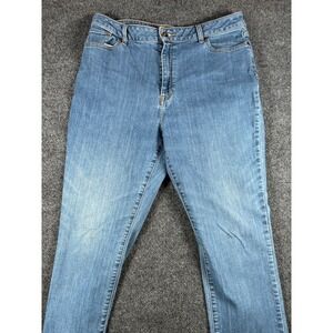 L.L.Bean Jeans Womens 16 Blue Denim Medium Wash Classic Fit Mid Rise Straight
